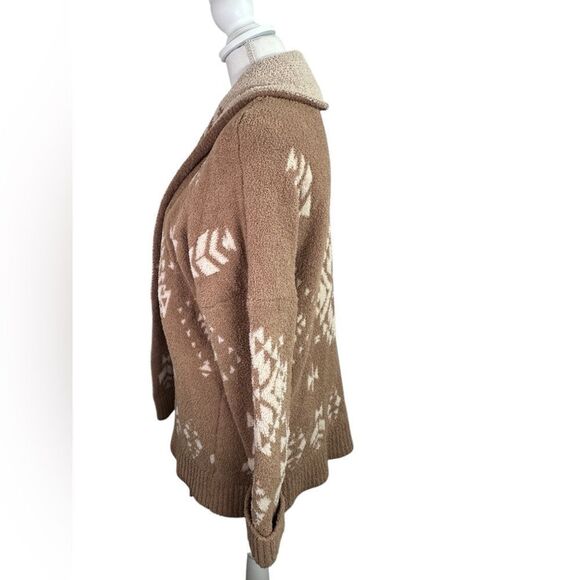 Knox Rose Sweater Brown Cream Aztec Pattern Open Front Boho Cardigan Size XL - Picture 7 of 10